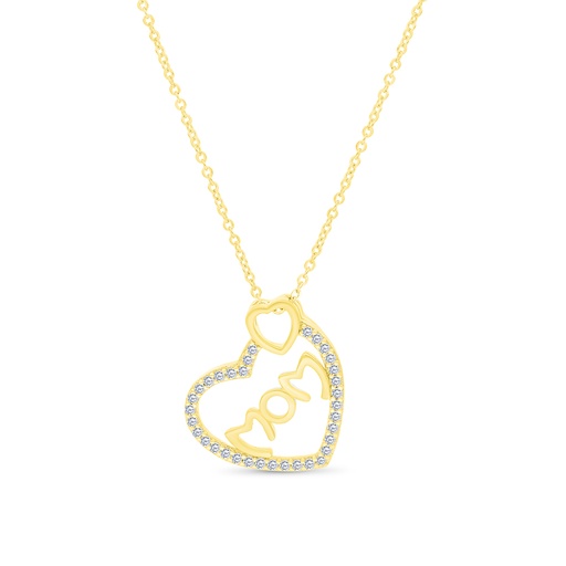 [PND02WCZ00000A426] Sterling Silver 925 Necklace Gold Plated Embedded With White CZ