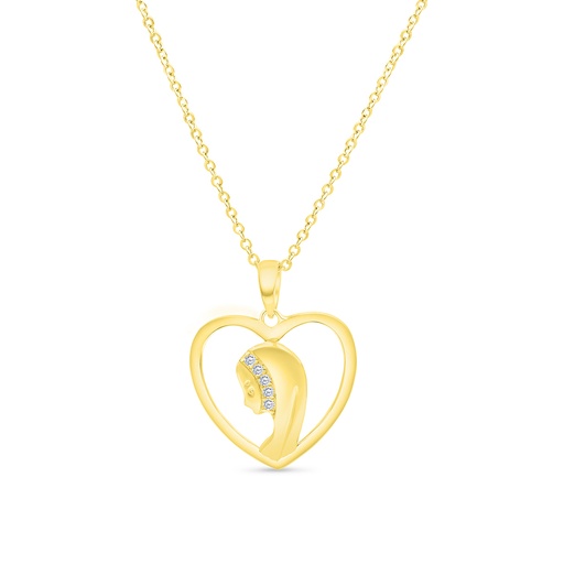 [PND02WCZ00000A427] Sterling Silver 925 Necklace Gold Plated Embedded With White CZ