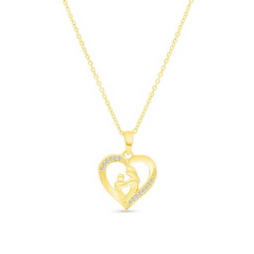 [PND02WCZ00000A430] Sterling Silver 925 Necklace Gold Plated Embedded With White CZ