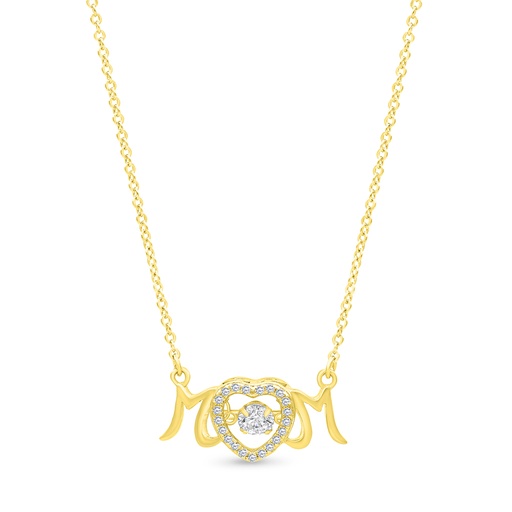 [PND02WCZ00000A432] Sterling Silver 925 Necklace Gold Plated Embedded With White CZ
