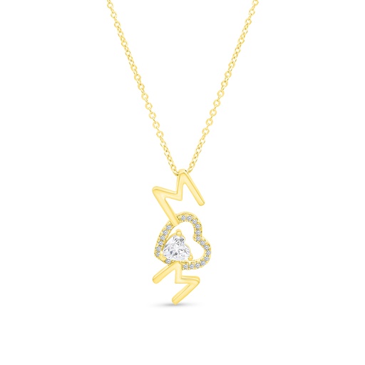 [PND02WCZ00000A434] Sterling Silver 925 Necklace Gold Plated Embedded With White CZ