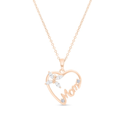 [PND03WCZ00000A423] Sterling Silver 925 Necklace Rose Gold Plated Embedded With White CZ