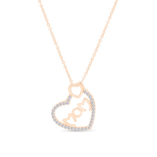 [PND03WCZ00000A426] Sterling Silver 925 Necklace Rose Gold Plated Embedded With White CZ