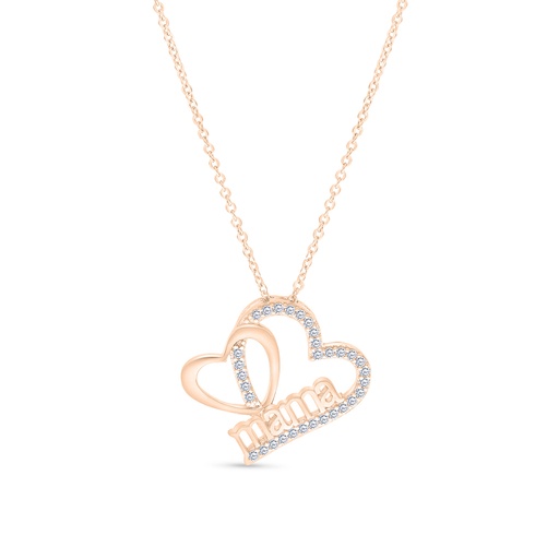 [PND03WCZ00000A431] Sterling Silver 925 Necklace Rose Gold Plated Embedded With White CZ