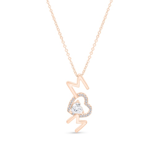 [PND03WCZ00000A434] Sterling Silver 925 Necklace Rose Gold Plated Embedded With White CZ