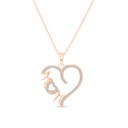 Sterling Silver 925 Necklace Rose Gold Plated Embedded With White CZ