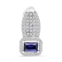 Sterling Silver 925 Pendant Rhodium Plated Tanzanite