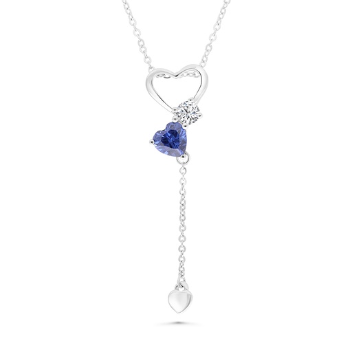 [NCL01TZT00WCZA383] Sterling Silver 925 Necklace Rhodium Plated Tanzanite