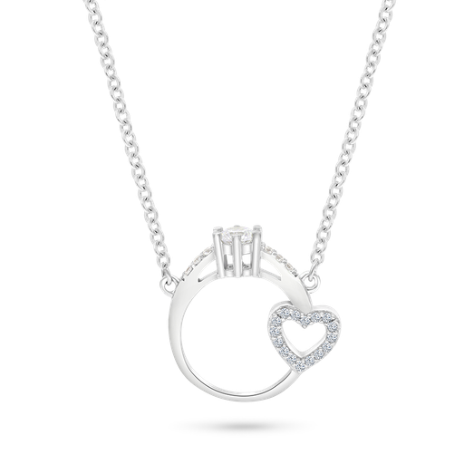 [NCL01WCZ00000A387] Sterling Silver 925 Necklace Rhodium Plated