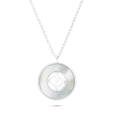 Sterling Silver 925 Necklace Rhodium Plated White Shell