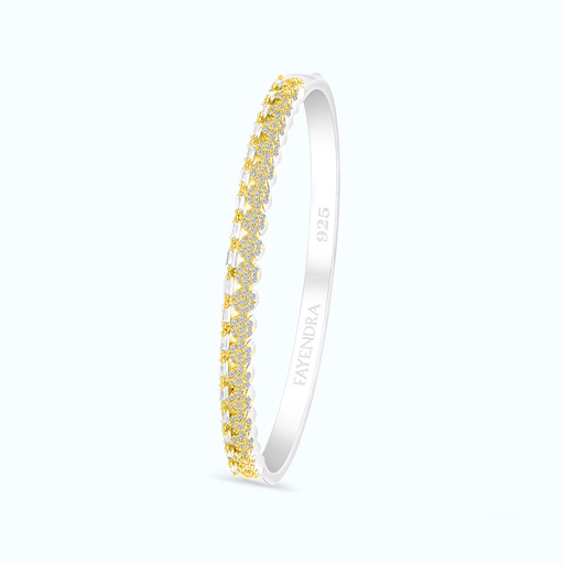 [BNG28WCZ00000A065] Sterling Silver 925 Bangle Rhodium And Gold Plated