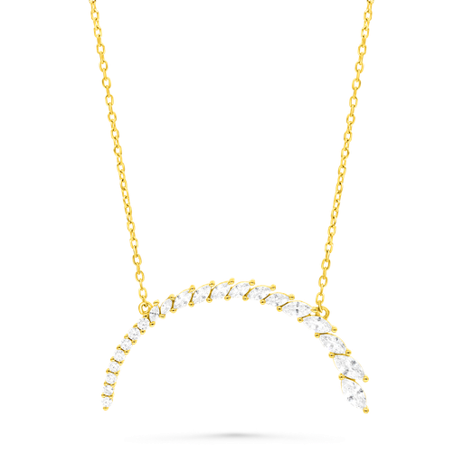 [NCL28WCZ00000A356] Sterling Silver 925 Necklace Rhodium And Gold Plated