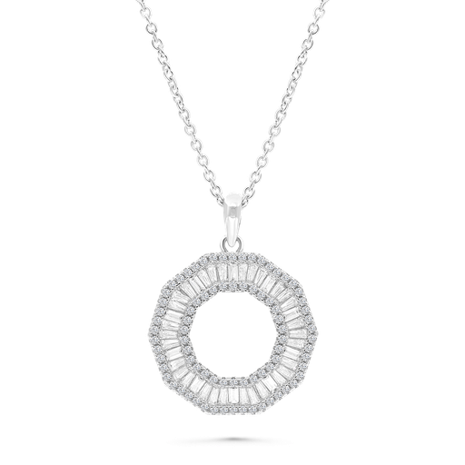 [NCL01WCZ00000A378] Sterling Silver 925 Necklace Rhodium Plated