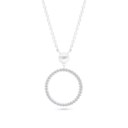 [NCL01WCZ00000A379] Sterling Silver 925 Necklace Rhodium Plated