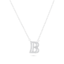 Sterling Silver 925 Necklace Rhodium Plated (B)