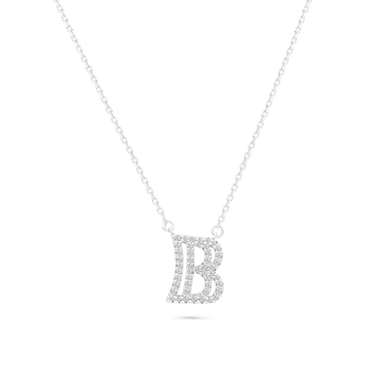 [NCL01WCZ00000A474] Sterling Silver 925 Necklace Rhodium Plated (B)