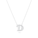 Sterling Silver 925 Necklace Rhodium Plated (D)