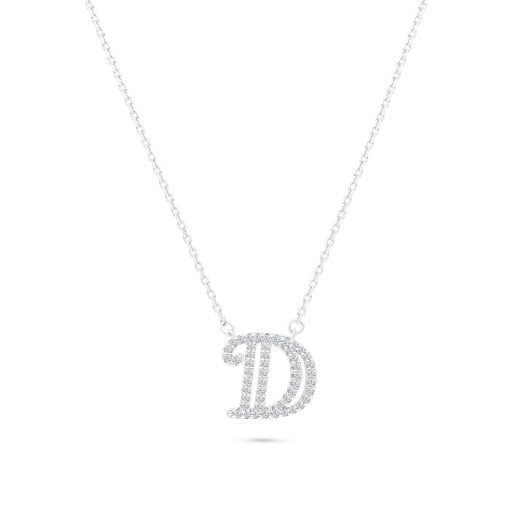 [NCL01WCZ00000A475] Sterling Silver 925 Necklace Rhodium Plated (D)