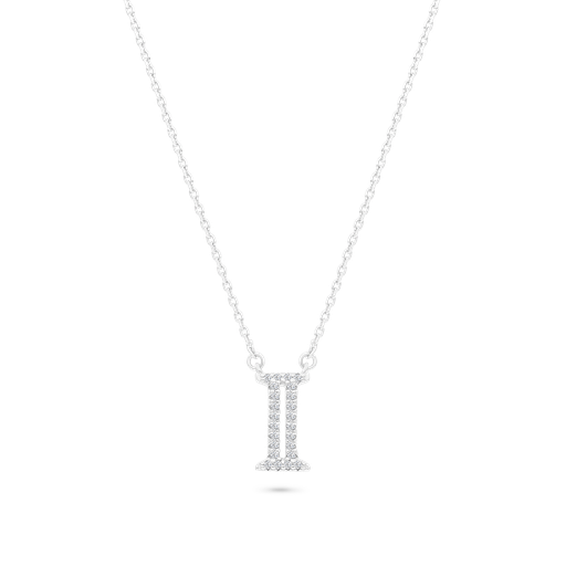 [NCL01WCZ00000A480] Sterling Silver 925 Necklace Rhodium Plated (I)