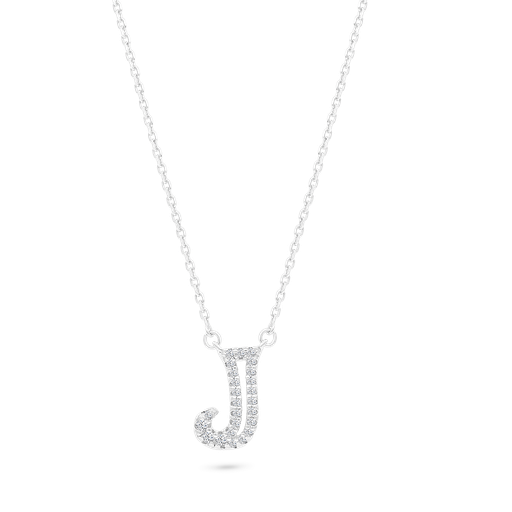 [NCL01WCZ00000A481] Sterling Silver 925 Necklace Rhodium Plated (J)
