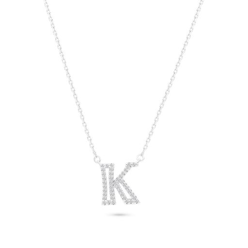 [NCL01WCZ00000A482] Sterling Silver 925 Necklace Rhodium Plated (K)