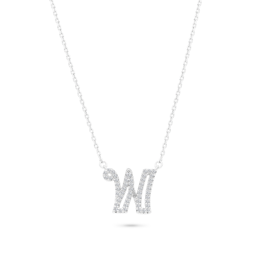 [NCL01WCZ00000A490] Sterling Silver 925 Necklace Rhodium Plated (W)