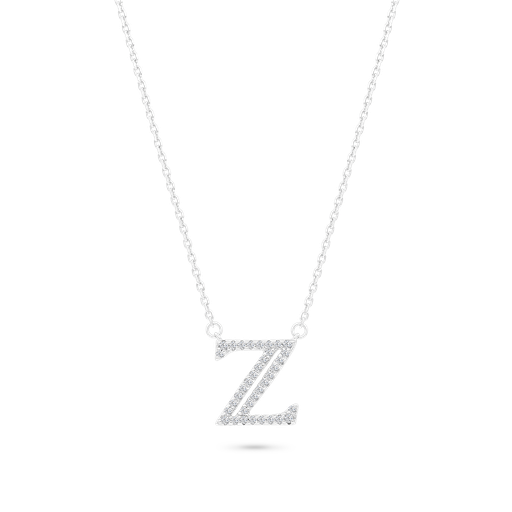 [NCL01WCZ00000A492] Sterling Silver 925 Necklace Rhodium Plated (Z)