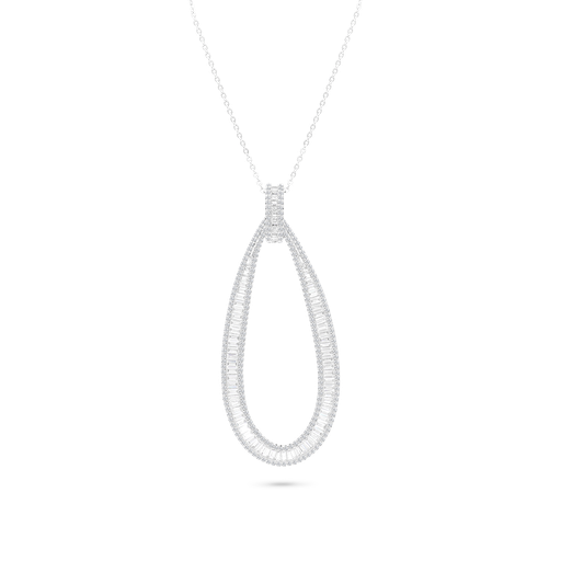[NCL01WCZ00000A504] Sterling Silver 925 Necklace Rhodium Plated