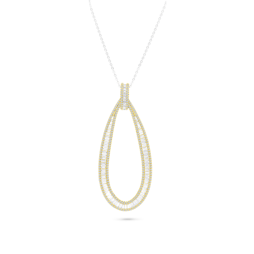 [NCL28WCZ00000A504] Sterling Silver 925 Necklace Rhodium And Gold Plated