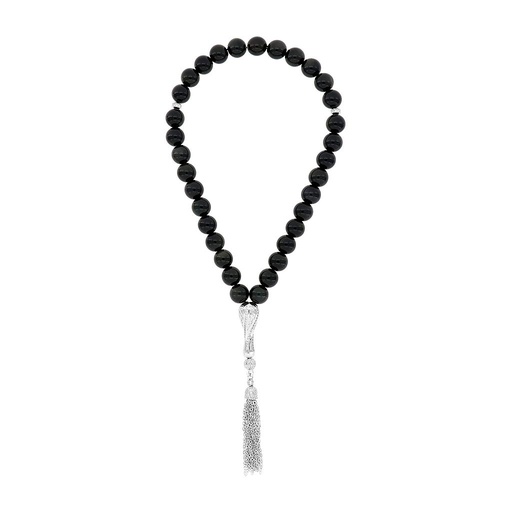 [ROS08OBS33WCZA001] Obsedium Rosary Round beads
10 mm 33 Beads Embedded With Silver 925