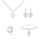 Sterling Silver 925 Set Rhodium Plated Embedded With Yellow Zircon