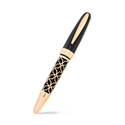 [PEN09BLK03000A001] قلم مطلي ذهبي روز Black resin