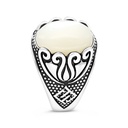 Sterling Silver 925 Ring Rhodium Plated White MOP For Men LOGO