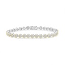 Sterling Silver 925 Bracelet Rhodium And Gold Plated