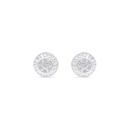 Sterling Silver 925 Earring Rhodium Plated And White CZ