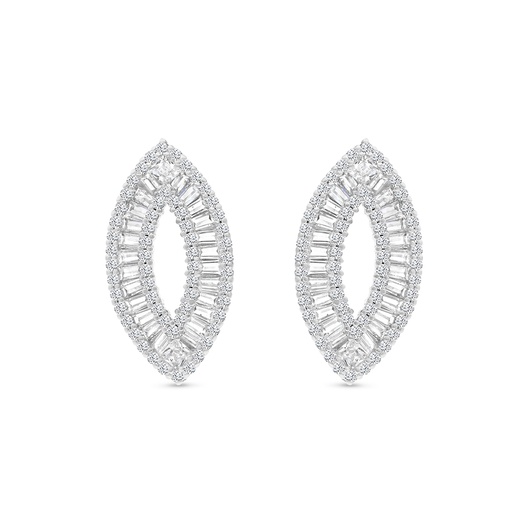 [EAR01WCZ00000B665] Sterling Silver 925 Earring Rhodium Plated