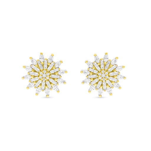 [EAR28WCZ00000B666] Sterling Silver 925 Earring Rhodium And Gold Plated