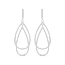 Sterling Silver 925 Earring Rhodium Plated And White CZ