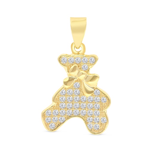 [PND02WCZ00000A758] Sterling Silver 925 Pendant Gold Plated And White CZ