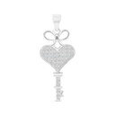 Sterling Silver 925 Pendant Rhodium Plated And White CZ