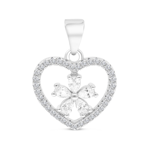 [PND01WCZ00000A761] Sterling Silver 925 Pendant Rhodium Plated And White CZ