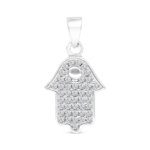 [PND01WCZ00000A762] Sterling Silver 925 Pendant Rhodium Plated And White CZ