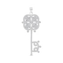 Sterling Silver 925 Pendant Rhodium Plated And White CZ