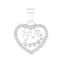 Sterling Silver 925 Pendant Rhodium Plated And White CZ