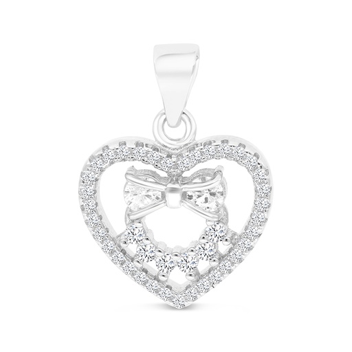 [PND01WCZ00000A769] Sterling Silver 925 Pendant Rhodium Plated And White CZ