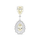 Sterling Silver 925 Pendant Rhodium Plated Embedded With Yellow Zircon And White CZ