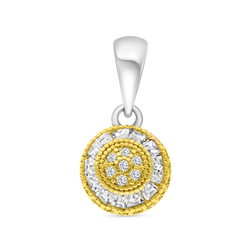 [PND28WCZ00000A817] Sterling Silver 925 Pendant Rhodium And Gold Plated