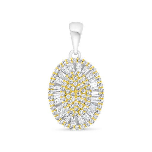 [PND28WCZ00000A819] Sterling Silver 925 Pendant Rhodium And Gold Plated