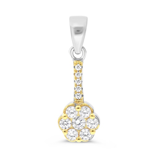 [PND28WCZ00000A823] Sterling Silver 925 Pendant Rhodium And Gold Plated