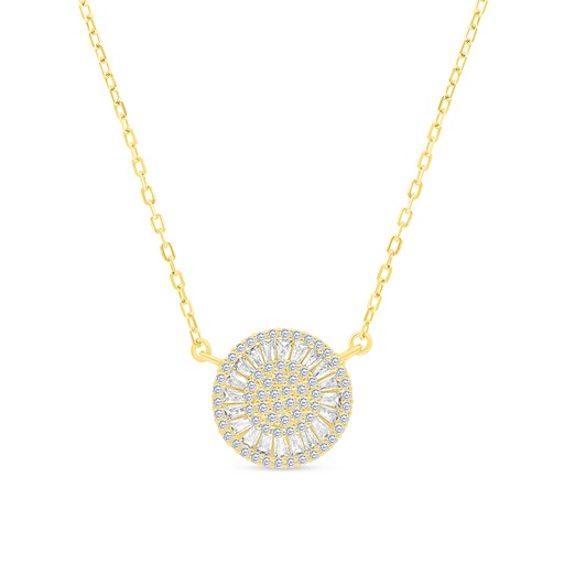 [NCL02WCZ00000A638] Sterling Silver 925 Necklace Gold Plated And White CZ